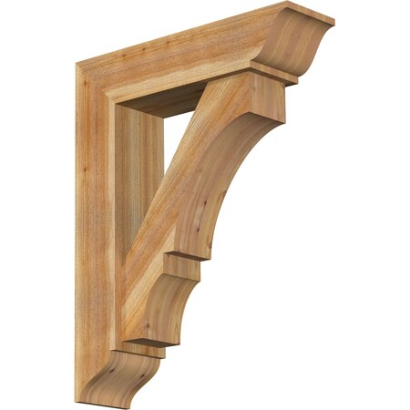 Ekena Millwork Balboa Traditional Rough Sawn Bracket w/ Offset Brace, Western Red Cedar, 8"W x 30"D x 38"H BKT0806X30X38BOA01RWR